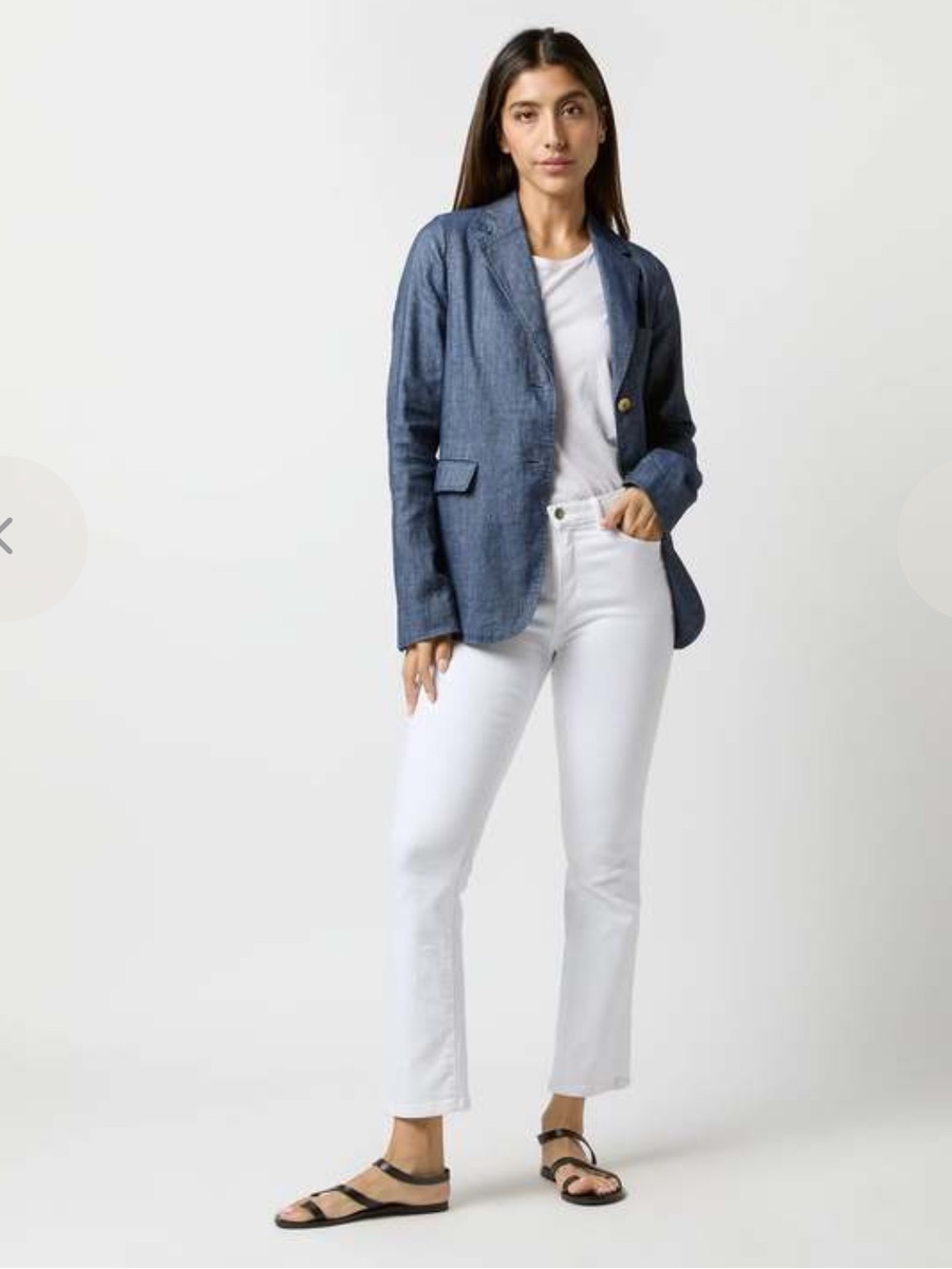ANN MASHBURN ghost blazer jacket in indigo stretch blue medium unlined